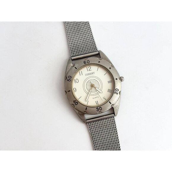 Consort Silver Toned V-180 Vintage Unisex Wristwatch - 35mm - WORKS! - Picture 5 of 13